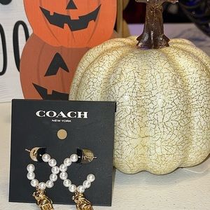 Coach Pearl Hoop Earrings